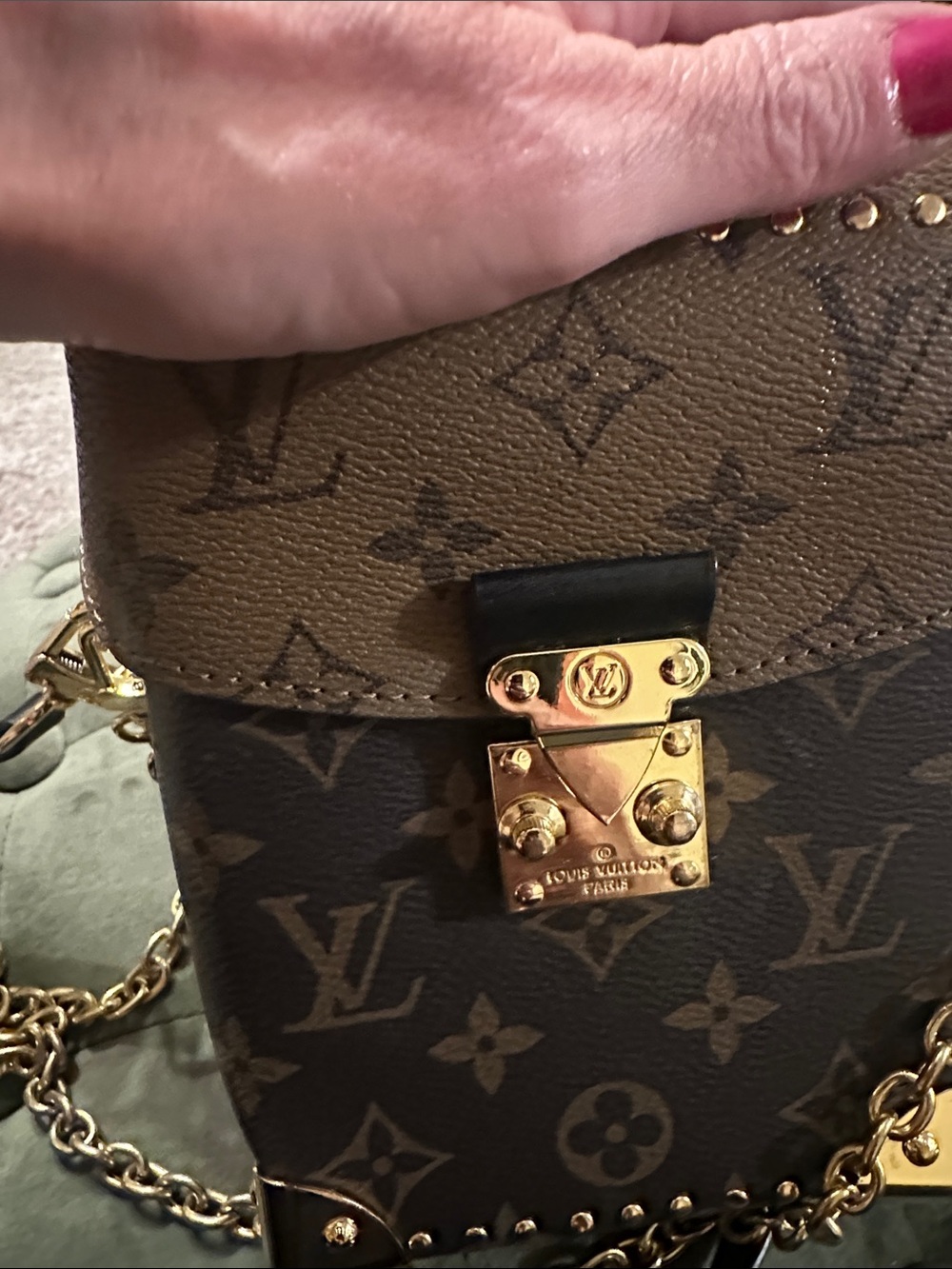 Luxury Monogram Top-Handle Crossbody Bag in Brown - Picture 6 of 9